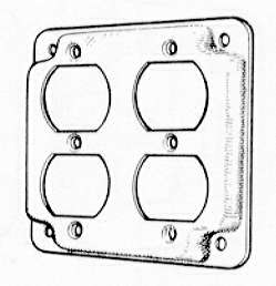 Mulberry; Electrical Box Cover; 2 Duplex Receptacle; Material: Steel; Finish: Powder Coated; Size: 4 IN X 1/2 IN Raised; Old Number: 192D; Universal Key Number: RS8
