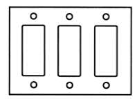 Wallplate, Satin Finish, Standard: UL 883, Size: 6.375 X 4.5IN, Number of Gangs: 3, Cutout: (3) Block Duplex/GFI Receptacle, Material: 430 Stainless Steel, Thickness: 0.035IN