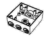 Mulberry; Weatherproof Box; Two Gang Lug; Number Of Outlet: 7; Material: Heavy Duty Die-Cast Aluminum; Size: 3/4 IN Hub; Color: Gray; Cubic Capacity: 30.500 IN; Outlets/location: (2) Each End, (1) Each Side, (1) Back
