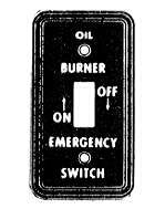 Oil Burner Cover, Silk Screened White Letters, Number of Gang: 1, Application: Utility/Handy Box, Shape: Rectangular, Color: Red