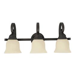 3-LITE WALL/BATH. WTHRD IRON