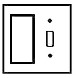 Wallplate, Polished Finish, Standard: UL 883, Size: 4.562 X 4.5IN, Number of Gangs: 2, Cutout: (1) Toggle Switch, (1) Block Duplex/GFI Receptacle, Material: Solid Brass, Thickness: 0.04IN, Color: Brass