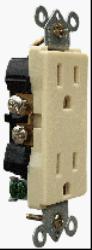 15 AMP DECO GRND RECEPT,IVORY (EACH)