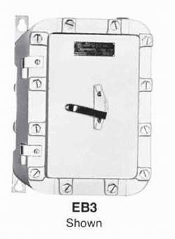 Enclosed Circuit Breaker, Type Bolted Enclosure, Constructional Feature Explosionproof, Dust-Ignitionproof, Breaker Type JD, Trip Type Thermal Magnetic, Voltage Rating 600 VAC/250 VDC, Current Rating 250 Ampere, Number of Poles 3, Hub Location Feed Through, Enclosure NEMA 3R/7B/7C/7D/9E/9F/9G, Enclosure Material Copper-Free Aluminum, Enclosure Finish 2 Coat Epoxy Enamel, Shaft/Handle Material Stainless Steel, Mounting Surface, Approval UL 1203, Applications Corrosive Atmosphere, Hazardous Location, Refinery, Chemical Plants, Petrochemical Plants, Processing Plants, Shaft/Bushing Material Stainless Steel