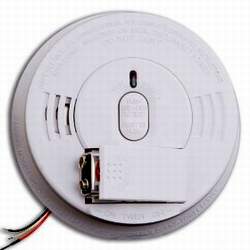 Kidde 21006376 Firex Wire-In Smoke Alarm With Battery Backup, 85 DB At 10 FT Loud, 60 HZ Operating Frequency, 120 VAC Operating, 80 MILAMP Operating, 40 - 100 DEG F Operating, Environmental Conditions: 5 - 95 PCT Relative Humidity (RH), Ionization Sensor, Dimensions: 5 IN Diameter X 1-3/4 IN Depth, Flashing LED Display, Mounting: Single Gang Electrical Box, Up To 4 IN Octagon Box, Included: 9 V Battery, Sensitivity: 0.5 - 1.06 PCT/FT, UL 217, NFPA 72, (Chapter 11) The State of California Fire Marshall, NFPA 101 (One And Two Family Dwellings), Federal Housing Authority (FHA), Housing And Urban Development (HUD)