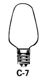 LAMP 7W CANDELABRA 120V CLEAR (EACH)