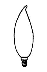 LAMP 60W CANDELAB BENT-TIP CLE (EACH)