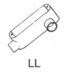 Mulberry; Conduit Body; Type LL, Set Screw; Hub Size: 0.500 IN; Material: Die Cast Aluminum; Finish: Smooth, Corrosion-Resistant Electrostatic Powder Coated