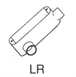 Mulberry; Conduit Body; Type LR, Threaded; Hub Size: 1 IN; Material: Die Cast Aluminum; Finish: Smooth, Corrosion-Resistant Electrostatic Powder Coated