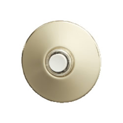 Pushbutton, polished brass stucco — unlighted