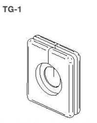 Drop-in rubber grommet for pass-through cabling. Set of two grommets (one grommet shown) in black.