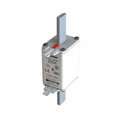Eaton Bussmann series low voltage NH Fuse, Live gripping lug, 500V, 200A, 120 kAIC, Combination fuse status indicator, fuse, Blade end connection, Class C gL/gG, Square-body with k...