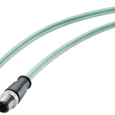 IE Robust Connecting Cable M12-180/M12-180. IP69. pre-assembled IE FC Robust Food Cable GP 2x2. with 2 M12 connectors (D-coded) length 1m