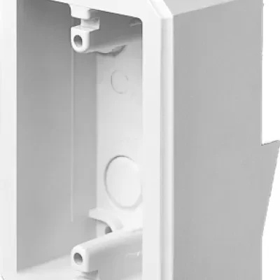 Weatherproof device box, one piece construction. Installs on 1/2" lap siding. 18.6 cu. in.