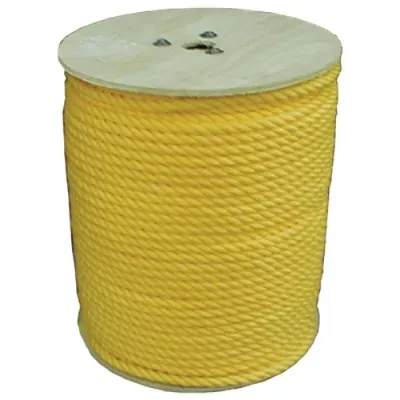 Three Strand Twisted Pull Rope, 3/8 in. rope diameter, 1200 ft. length, Yellow, 1 per pack, Polypropylene