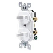 15 Amp, 120/277 Volt, Duplex Style Single-Pole / Single-Pole AC Combination Switch, Grounding, Light Almond