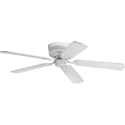 52 in indoor hugger fan includes 5 White blades, White finish, and 11 degree pitch. Hugger style housing permits fan installation on lower ceilings. Powerful AirPro motor features...