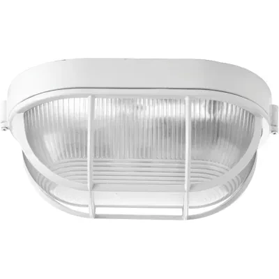 One-Light Bulkhead 6-3/8 in Flush Mount. Robust bulkheads are a general-purpose luminaire. Comprised of a die-cast aluminum frame and polycarbonate diffuser. Fixtures are impact re...