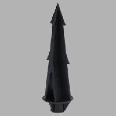 Black plastic landscape mounting stake for use with low voltage (12v) landscape units.