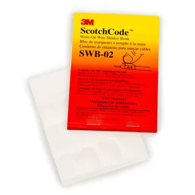 3M™ ScotchCode™ Write-On Wire Marker Books SWB contain self-laminating, write-on markers designed for small volume applications involving special or complex legends that are hand w...