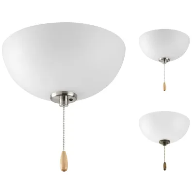 Two-light bowl fan kit with smooth white etched glass. Finials included are -09 Brushed Nickel and -20 Antique Bronze. Coordinates with Gather, Joy, Bravo and many other collection...