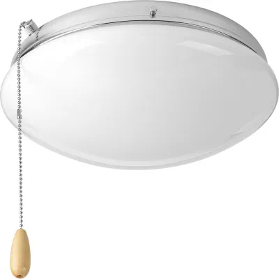 Two-light universal-style ceiling fan light kit features a low-profile, opal glass diffuser that's ideal for lighting in a bedroom. This fan light kit includes a threaded adapter f...