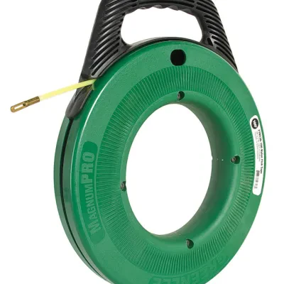 Nylon Fishtape 100" x 3/16" (30.5m x 4.8mm)  Non-conductive, curl resistant nylon tape for fast, clean fishing.  Good for fishing in conduit with wire or cable present.  Rugged cas...