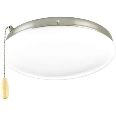Two-light universal-style ceiling fan light kit in Brushed Nickel features a low-profile, opal glass diffuser that's ideal for lighting in a bedroom. This fan light kit includes a...