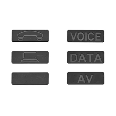 72 Icons For XXX Connectors: 24 "Voice" Icons, 24 "Data" Icons, 24 Blanks -Black