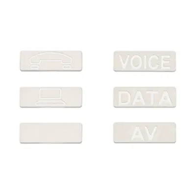 72 Icons For XXX Connectors: 24 "Voice" Icons, 24 "Data" Icons, 24 Blanks -Ivory