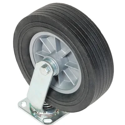 10" All Terrain Swivel Caster for GMX carts.  Ideal for off road terrain with compacted surfaces.   Large 10" wheel with wide tread balances a cushioned ride with medium pay loads....