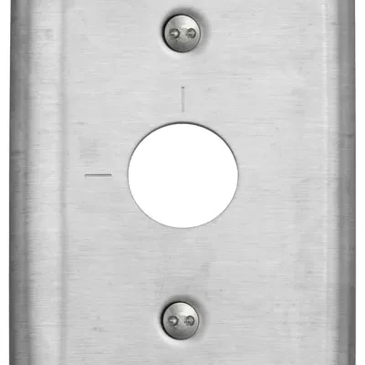 WALLPLATE, 1-G, RKL, ENG MARK, SS, BR