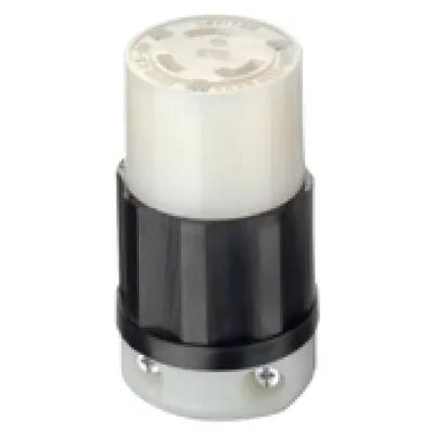 30 Amp, 125 Volt, NEMA L5-30R, 2P, 3W, Locking Connector, Industrial Grade, Grounding - Black-White