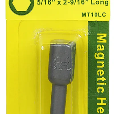 Magnetic Hex Tool, Drive Bit insert type, 2-9/16 in. overall length, 5/16 in. drive size, #10-12 screw size, Carded