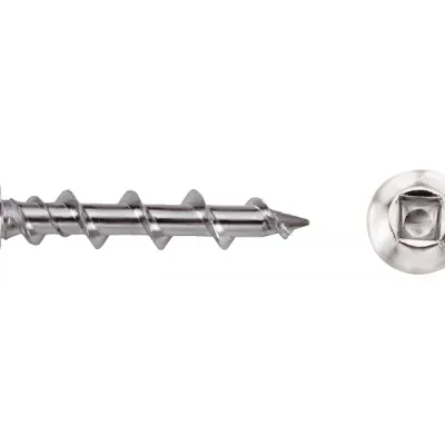 Wall Dog, Power(R), Square Head Anchor, 1-1/4 in. length, 3/16 in. drill size, Pan head, Self Drill, Corkscrew point type, Carbon Steel material, Square drive type, 100 per Jar