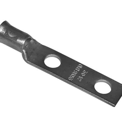 8-RED COPPER TWO HOLE SHORT BARREL COMPRESSION LUGS - Bolt Size: 10