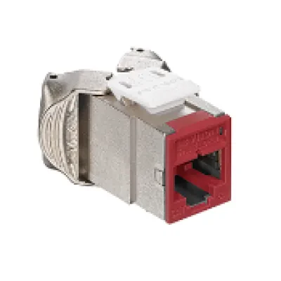 Atlas-X1 Cat 6A Shielded QuickPort Connector, Component-Rated, Dark Red