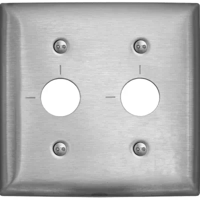 WALLPLATE, 2-G, RKL, ENG MARK, SS,BR