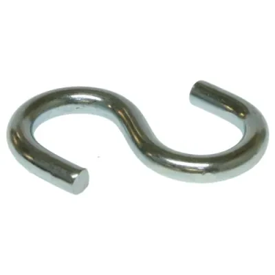 S-Hook, 1-1/2 in. overall length, 0.135 in. hook diameter, Steel galvanized hook material, Zinc Chromate finish, 100 per pack, For use with JC10/JC12 Jack Chain