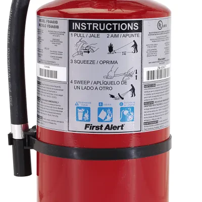 10lb. Mult-purpose heavy-duty commercial and industrial use. Fights wood, paper, oil, gasoline and electrical fires.