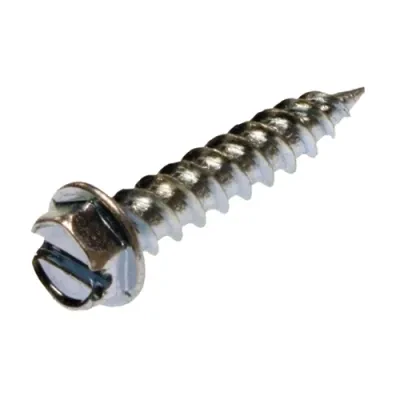 #8 x 1-1/2 Hex (1/4) Hd Slot SHARP POINT Zinc u/m 5,000