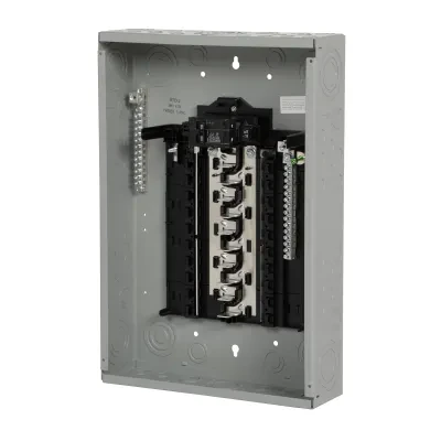 SIEMENS LOW VOLTAGE PLUG-ON NEUTRAL READY STANDARD SERIES ASSEMBLED LOAD CENTER. MAIN BREAKER WITH 20 1-INCH SPACES ALLOWING MAX 20 CIRCUITS. 1-PHASE 3-WIRE SYSTEM RATED 120/240V (...