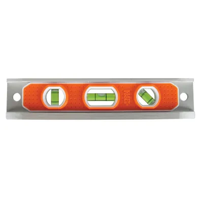 Aluminum Torpedo Level Rare-Earth Magnet, 9-Inch, Level's patented magnet track secures the level to any metal surface