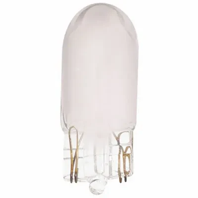 Miniature Wedge Base Xenon Lamp, Designation: X5T3 1/4 F 12V Wedge, 12 V, 5 WTT, T3 1/4 Shape, W2.1x9.5d Mini Wedge Base, Frosted, 8000 HR, Lumens: 33 LM Initial, 0.37 AMP, 1-5/8 I...