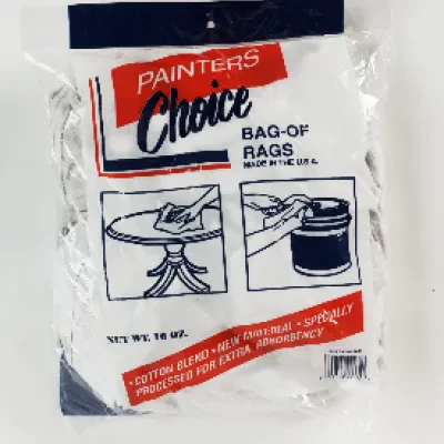PECO FASTENERS WHITE KNIT RAGS - 1LB BAG SOLD PER BAG 20 BAGS PER CASE