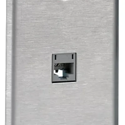 Hubbell Premise Wiring Products, Plate, Wallphone, 1-Gang, 1-Port, FlushMount, Stainless