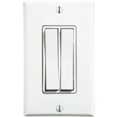 LevNet RF 902MHz Self-Powered Wireless Remote Switches. 1-Gang Dual Rocker Decora Switch - Ivory