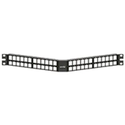 48-Port High Density Quickport Angled Patch Panel, In a 1RU Configuration, Black