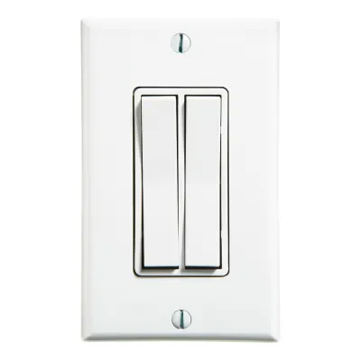 LevNet RF 902MHz Self-Powered Wireless Remote Switches. 1-Gang Dual Rocker Decora Switch - White
