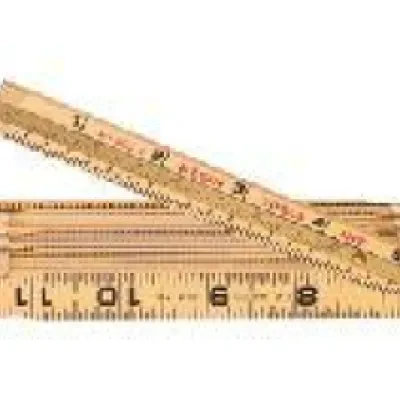 Wood Folding Rule with Extension, Extension slide moves under friction in a T-slot with stops at each end